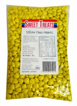Sweet Treats Choc Hearts - Yellow (1kg Bag)