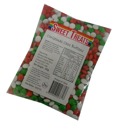 Sweet Treats Christmas Choc Buttons (500g Bag) 1 Sweet Treats Christmas Choc Buttons (500g Bag)