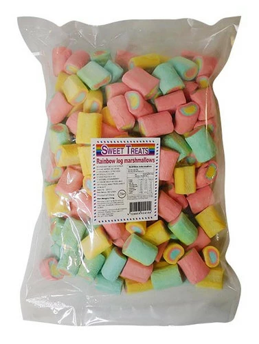 Sweet Treats Marshmallow - Rainbow Log (750g Bag) 1 Sweet Treats Marshmallow - Rainbow Log (750g Bag)