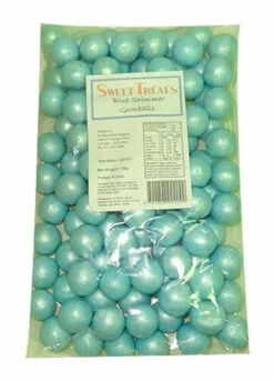 Sweet Treats Shimmer Gumballs Bulk - Blue (1kg Bag)