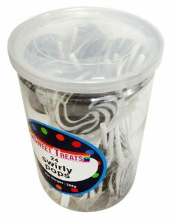 Sweet Treats Small Swirly Pops - Black - 4cm Wide (24 X 12g In A Tub) 3 Sweet Treats Small Swirly Pops - Black - 4cm Wide (24 X 12g In A Tub) -AU Snack Sales Store Sweet Treats Swirly Pops Black 24 x 12g in a tub 18067.1617411969