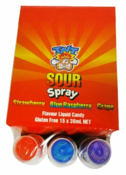 TNT Mini Sour Spray ( 15 X 30ml ) -AU Snack Sales Store TNT Mini Sour Spray 15 x 30ml top view 68277.1633586117