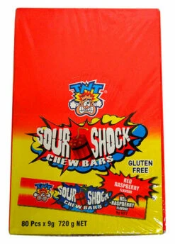 TNT Shocks - Strawberry (80pc Display Unit) -AU Snack Sales Store TNT Shocks Strawberry 80pc Display Unit top view 81577.1585642693