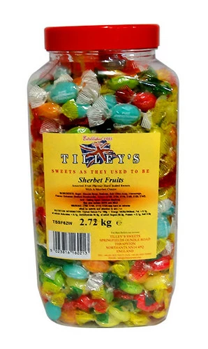 Tilleys Sherbet Fruits (2.27kg Tub) 1 Tilleys Sherbet Fruits (2.27kg Tub)