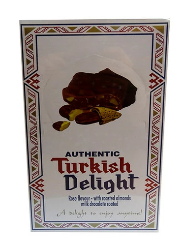 Turkish Delight - Rose Flavour With Almond Coated In Milk Chocolate (55g X 24pc Box) - Image 2