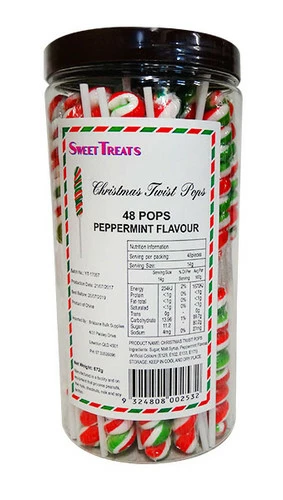 Twist Pops - Christmas Swirl (48 X 14g Pops In A Tub) 1 Twist Pops - Christmas Swirl (48 X 14g Pops In A Tub)