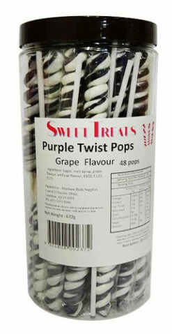 Twist Pops - Purple And White (48 X 14g Pops In A Tub)