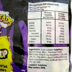 Warheads All Mixed Up (1kg Bag) -AU Snack Sales Store Warheads All Mixed Up 1kg bag nutritional 67748.1659150529