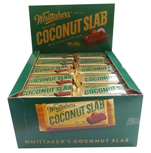 Whittakers Coconut Slab (50g Bars X 50pc Box) 2 Whittakers Coconut Slab (50g Bars X 50pc Box) - Image 2