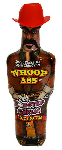 Whoop Ass Roasted Garlic Hot Sauce (165ml Bottle)