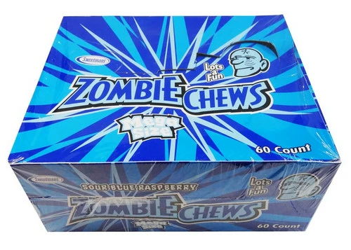 Zombie Chews - Sour Blue Raspberry (72 Bars In A Display Unit) 2 Zombie Chews - Sour Blue Raspberry (72 Bars In A Display Unit) - Image 2