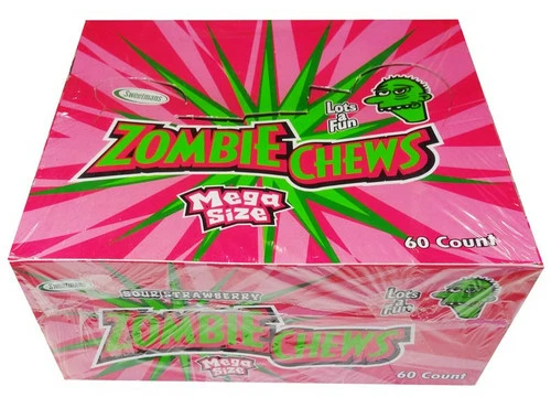 Zombie Chews - Sour Strawberry (72 Bars In A Display Unit) 1 Zombie Chews - Sour Strawberry (72 Bars In A Display Unit)