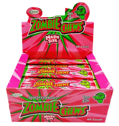 Zombie Chews - Sour Strawberry (72 Bars In A Display Unit) 2 Zombie Chews - Sour Strawberry (72 Bars In A Display Unit) - Image 2
