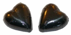 Chocolate Gems - Chocolate Hearts - Black Foil (500g Bag / Approx 60 Pieces)