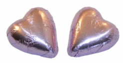 Chocolate Gems - Chocolate Hearts - Lilac Foil (500g Bag / Approx 60 Pieces)