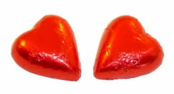 Chocolate Gems - Chocolate Hearts - Red Foil(500g Bag / Approx 60 Pieces)