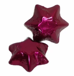 Chocolate Gems - Chocolate Stars - Burgundy Foil (500g Bag / Approx 69 Pcs)