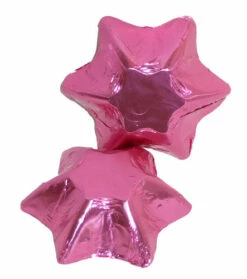 Chocolate Gems - Chocolate Stars - Pink Foil (500g Bag / Approx 69 Pcs)