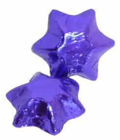 Chocolate Gems - Chocolate Stars - Purple Foil (5kg Box / Approx 700 Pcs)