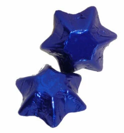 Chocolate Gems - Chocolate Stars - Royal Blue Foil (5kg Box / Approx 700 Pcs) -AU Snack Sales Store chocolate gems chocolate stars royal blue 04432.1358812792