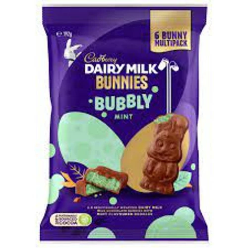 Cadbury Bunnies - Bubbly Mint 6 Pack (198g Bag) 2 Cadbury Bunnies - Bubbly Mint 6 Pack (198g Bag) - Image 2
