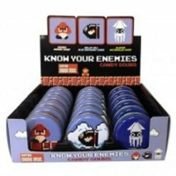 Super Mario - Know Your Enemies ( 18 Tins In A Display) -AU Snack Sales Store nintendo know your enemies tin candies 24445 26146 27177.1568017488