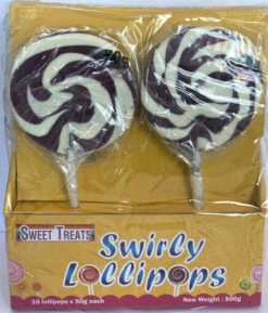 Sweet Treats Swirly Lollipops - Purple (10 X 50g)