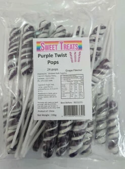 Sweet Treats Bagged Twist Pops - Purple (24 X 14g Pops In A Bag) -AU Snack Sales Store purple twist 94307.1617412035