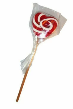 Heart Shaped Lollipop - Red And White (50g Single Lollipop) -AU Snack Sales Store red and white heart shaped 50g 79862.1368678605