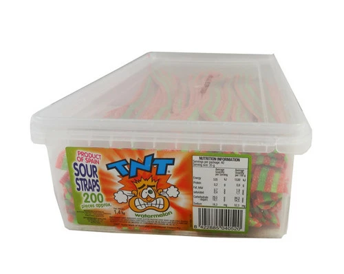 TNT Sour Straps Watermelon (200 Pc Display Unit) 1 TNT Sour Straps Watermelon (200 Pc Display Unit)